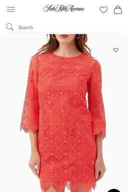 Trina Turk Atlantic Lace Minidress Coral, Sz S